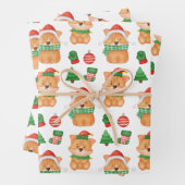 Corgi Puppy Dog Elf Weihnachtsfest Frohe Weihnacht Geschenkpapier Set (Beispiel)