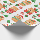 Corgi Puppy Dog Niedlich Festlicher Elf Weihnachte Geschenkpapier (Ecke)