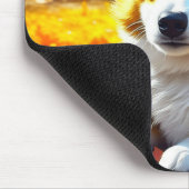Corgi Puppy Dog Spielen in Herbstlauben Mousepad (Ecke)