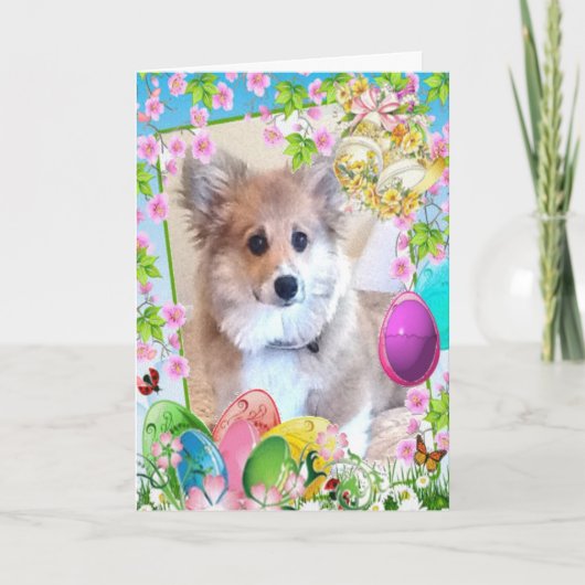 Corgi Puppy Feiertagskarte (Vorderseite)