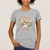 Corgi Puppy in Wildblumen mit benutzerdefinierter  T-Shirt (Vorderseite)