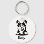 Corgi Puppy Personalisiert Theme Schlüsselanhänger (Vorderseite)
