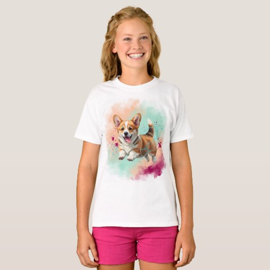 Corgi Puppy von Natasha Us T-Shirt (Vorne ganz)