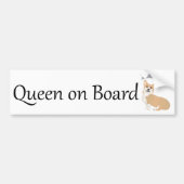 Corgi Queen an Bord Autoaufkleber (Vorne)