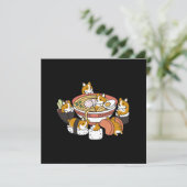 Corgi Ramen Sushi Dankeskarte (Stehend Vorderseite)