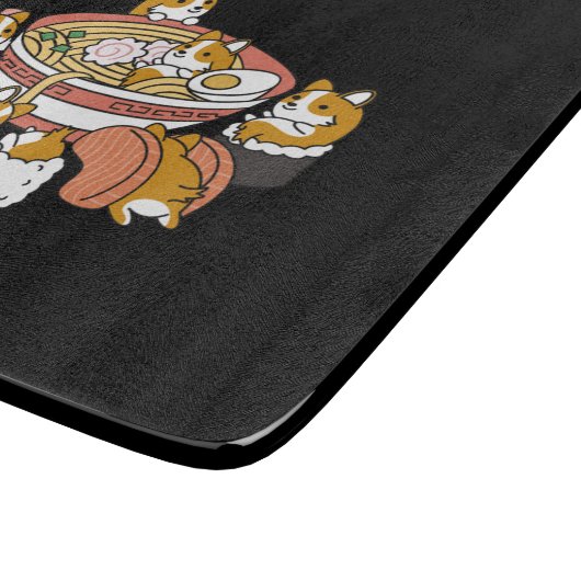 Corgi Ramen Sushi Schneidebrett (Ecke)