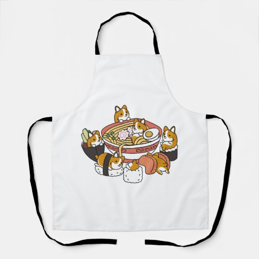 Corgi Ramen Sushi Schürze (Vorderseite)