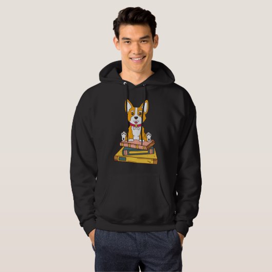Corgi Reading Hoodie (Vorne ganz)