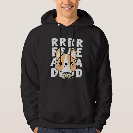 Corgi Reading Hoodie (Vorderseite)