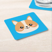 Corgi Rechteckiger Pappuntersetzer (angewinkelt)