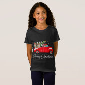 Corgi Red Truck Weihnachtsfeier Weihnachtsmannmütz T-Shirt (Vorne ganz)