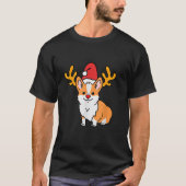 Corgi Reindeer Corgi Christmas T-Shirt (Vorderseite)