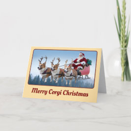 Corgi Reindeer Karte