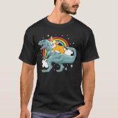 Corgi Riding Dinosaur T-Shirt (Vorderseite)