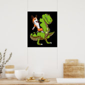 Corgi Riding T-Rex Dinosaur Funny Dog Poster (Küche)