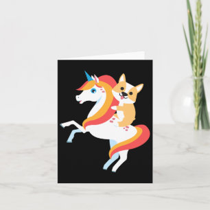 Corgi Riding Unicorn Niedliches Witziges HundeHall Karte