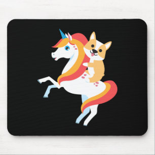 Corgi Riding Unicorn Niedliches Witziges HundeHall Mousepad