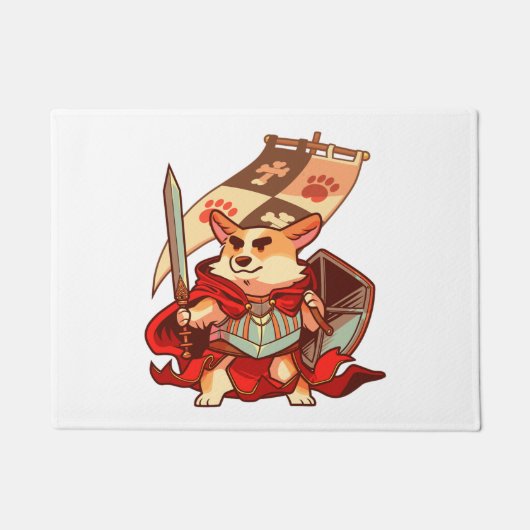 Corgi-Ritter Fußmatte (Vorderseite)