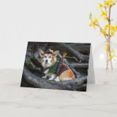 Corgi Robin Hood-Blindkarte Karte (Gelbe Blume)