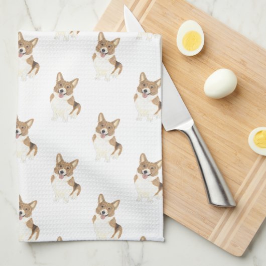 Corgi (rot) geschirrtuch (Viertel Falte)