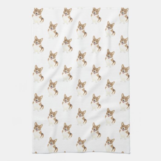 Corgi (rot) geschirrtuch (Vertikal)