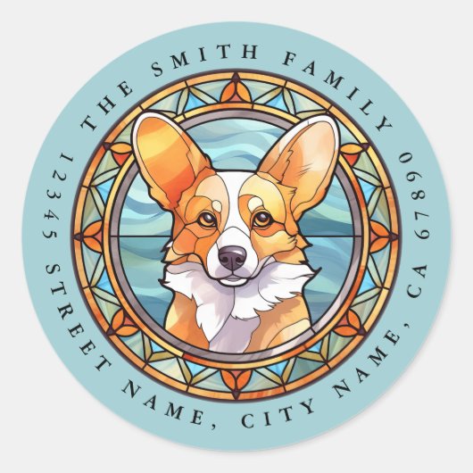 Corgi Round Stickers (Vorderseite)