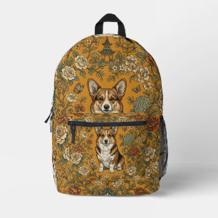 Corgi-Rucksack mit königlicher Gartengrenze Bedruckter Rucksack