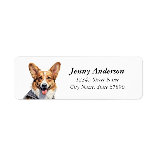 Corgi Rücksendeadressen-Aufkleber (Vorne)