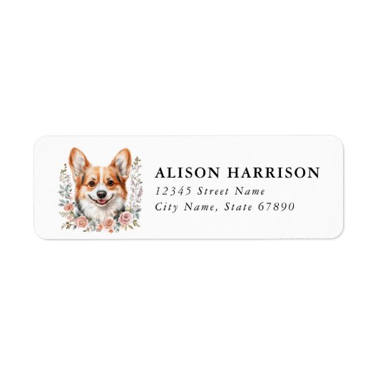 Corgi Rücksendeadressen-Aufkleber (Vorne)