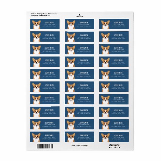 Corgi Rücksendeadressen-Aufkleber (Vorne)