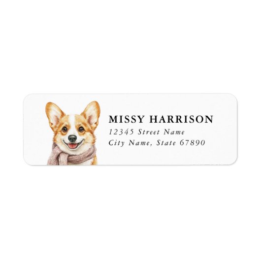 Corgi Rücksendeadressen-Aufkleber (Vorne)