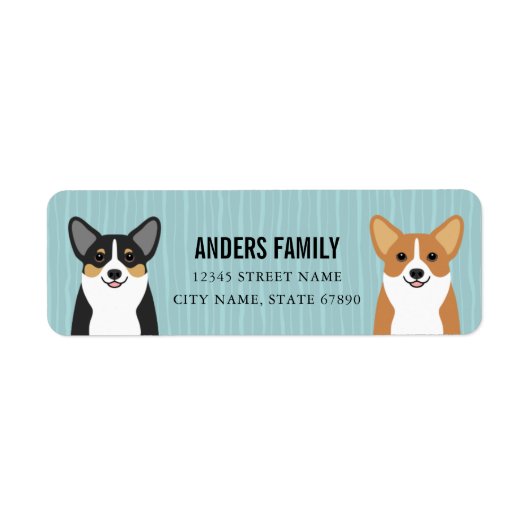 Corgi Rücksendeadressen-Aufkleber (Vorne)