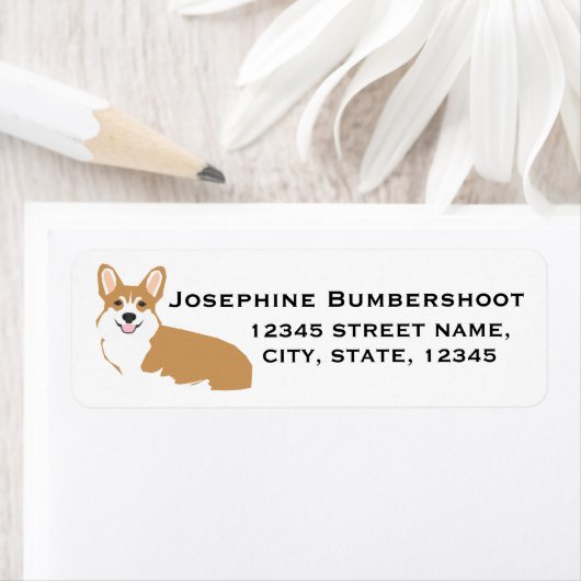 Corgi-Rücksendeadressen-Aufkleber - niedliches Kor (Insitu)