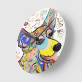 Corgi Runde Wanduhr (Winkel)