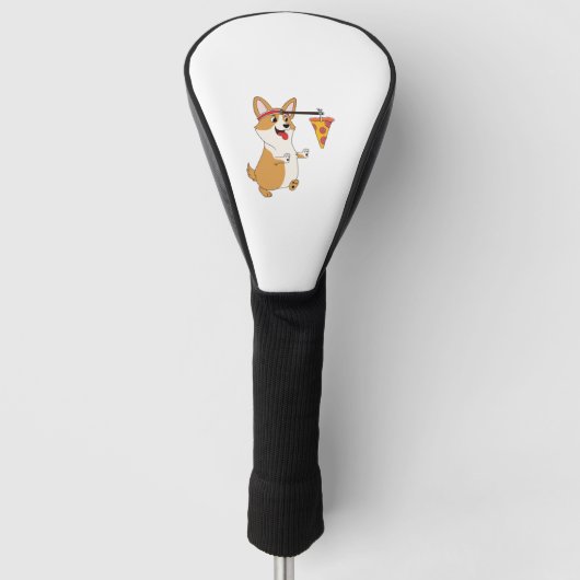Corgi Running Pizza Golf Headcover (Vorderseite)