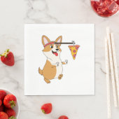 Corgi Running Pizza Serviette (Beispiel)