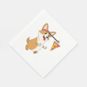 Corgi Running Pizza Serviette (Ecke)