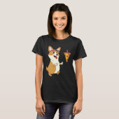 Corgi Running Pizza T-Shirt (Vorne ganz)