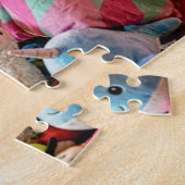 Corgi rutscht schlafend vom Bett Puzzle (Seite)
