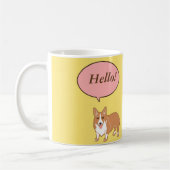 Corgi sagt hallo gelbe Tasse (Links)
