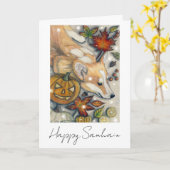 Corgi Samhain Karte (Gelbe Blume)