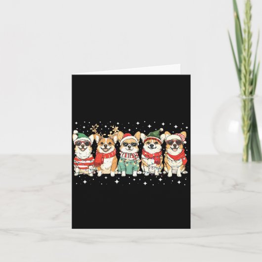 Corgi Santa Christmas Lights Xmas Pj Dog Lover Mer Karte (Vorderseite)