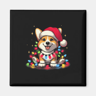 Corgi Santa Christmas Tree Lights Boys Men Corgmas Magnet