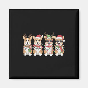 Corgi Santa Christmas Tree Lights Xmas Boys Men Co Magnet