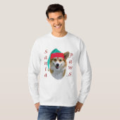 Corgi Santa Paws T - Shirt (Vorne ganz)