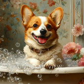 Corgi Schaumbad Freude Leinwanddruck