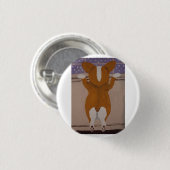 Corgi schaut aus dem Fenster Button (Vorne & Hinten)