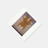 Corgi schaut aus dem Fenster Serviette (Ecke)