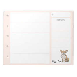 Corgi School Lunch Planet Notepad Notizblock