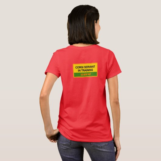 Corgi Servant Red T-Shirt (Schwarz voll)
